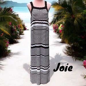 JOIE NWT WOMENS CROCHET LONG COVER UP SUMMER DRESS BLACK WHITE XL